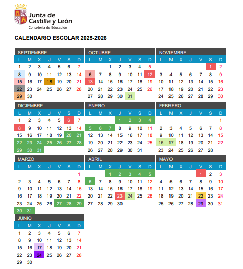 Calendario escolar 2025-26