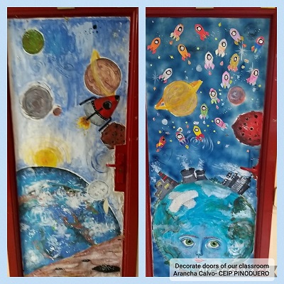 Puertas decoradas Space Explorers